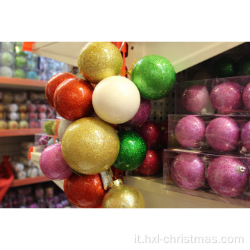 Sfera di plastica perlata glitterata di Natale